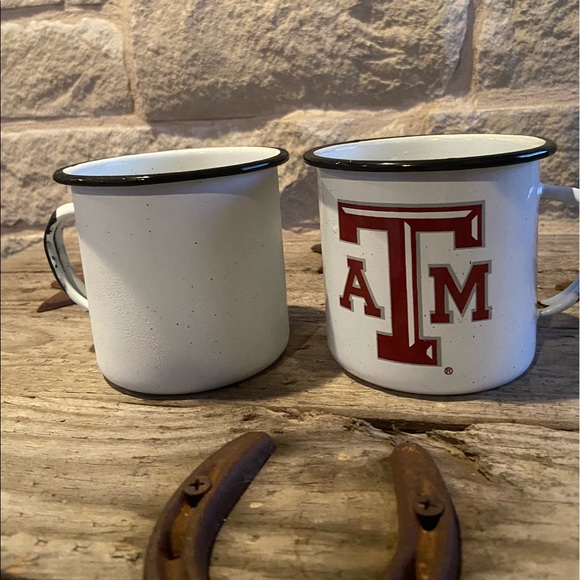 Texas A&M Ice Bucket / 2 Enamelware Mugs - Picture 4 of 10